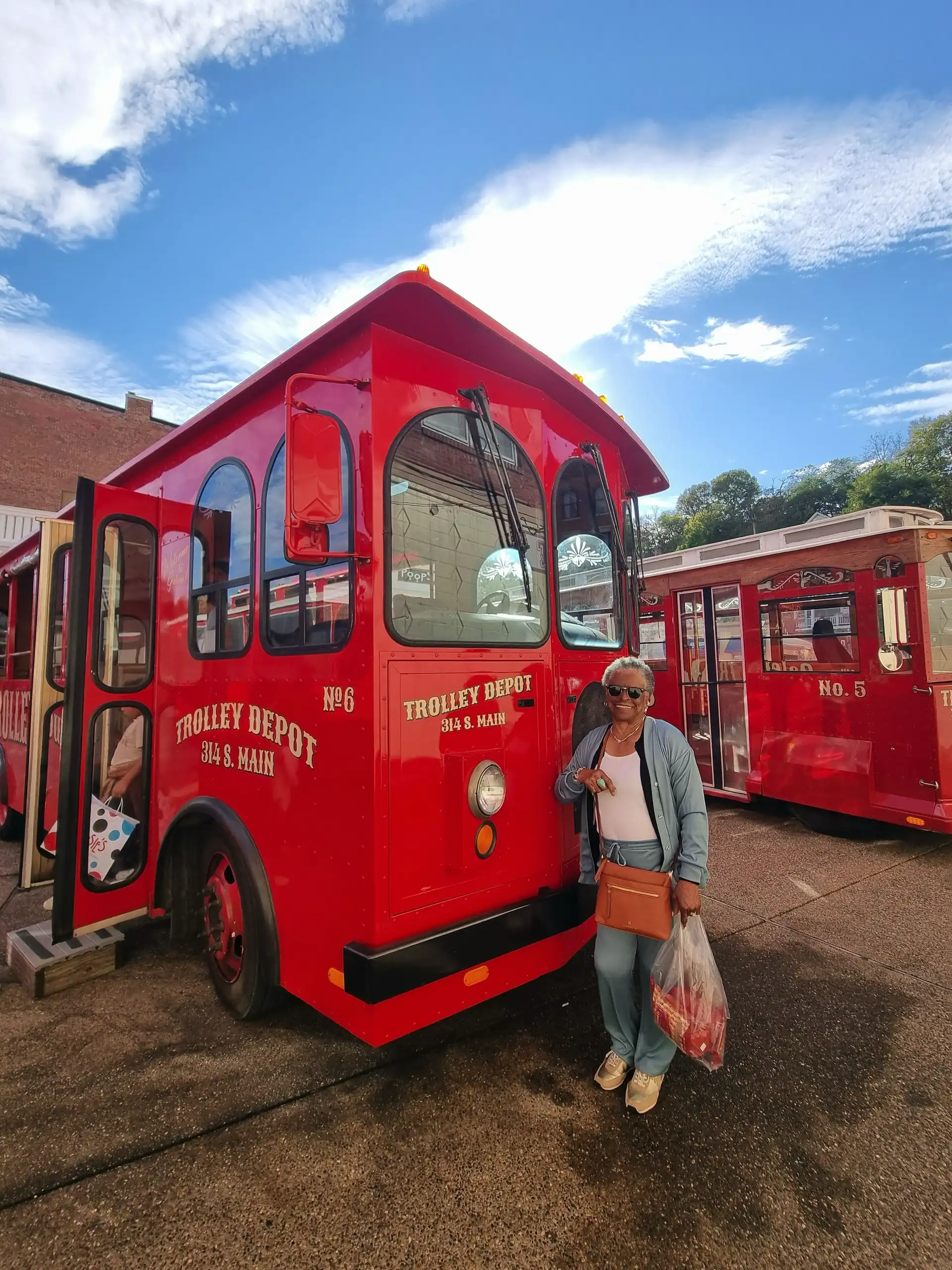 Galena trolley with mom