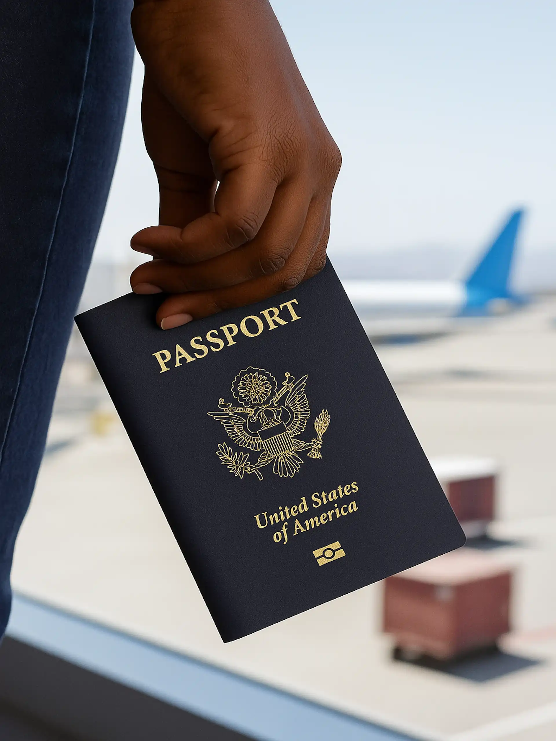 United States of America passport, airport