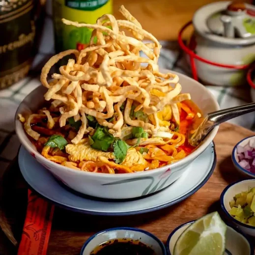 food, khao soy, curry soup
