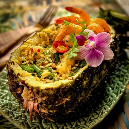 food, pineapple fried rice
