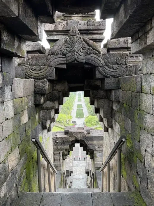 Borobudur Temple steps in Yogyakarta