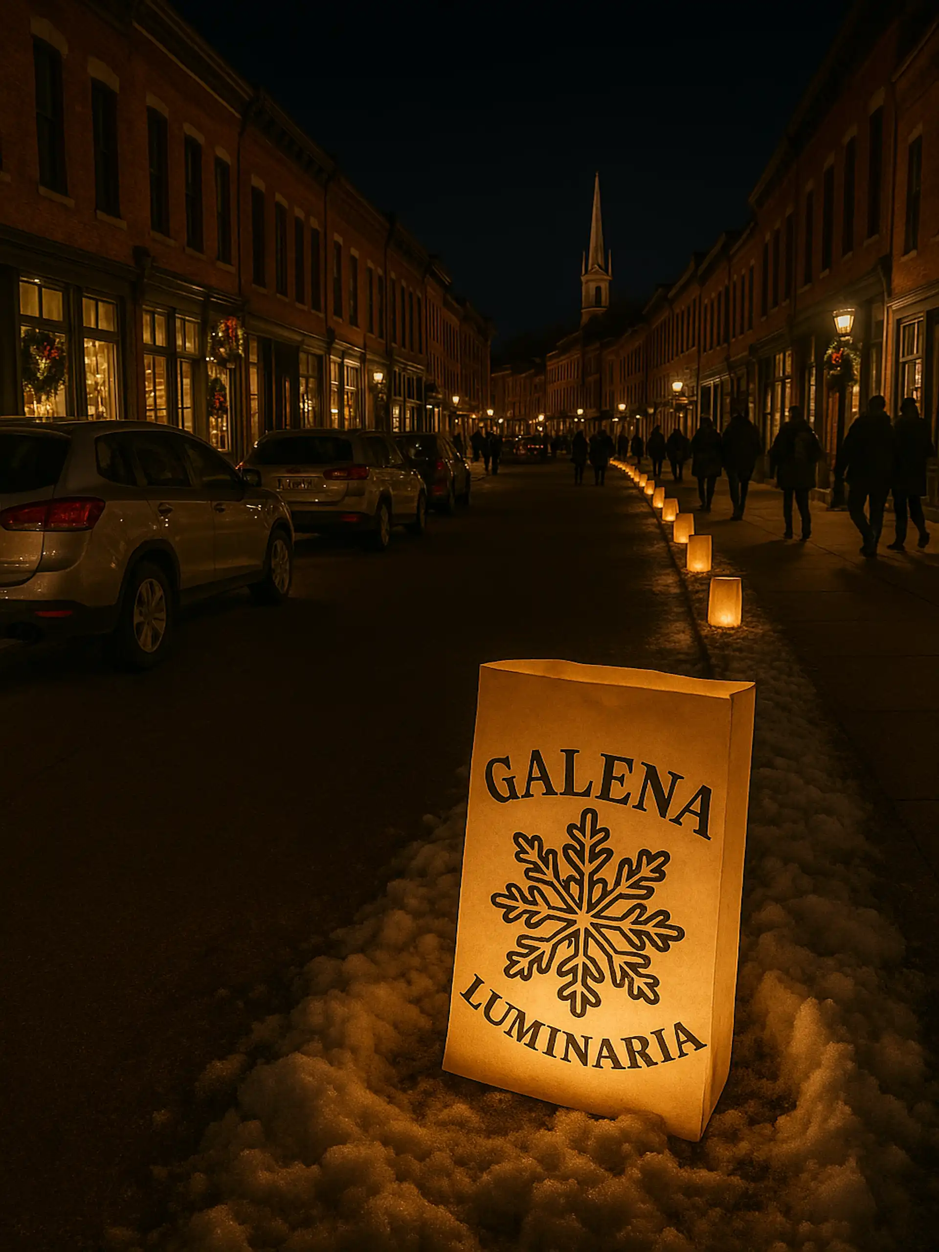 Luminaria, Galena, Illinois, holiday lights