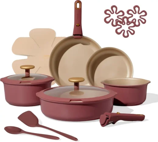 CAROTE 18Pcs Titanium Reinforced Nonstick Pots and Pans Set