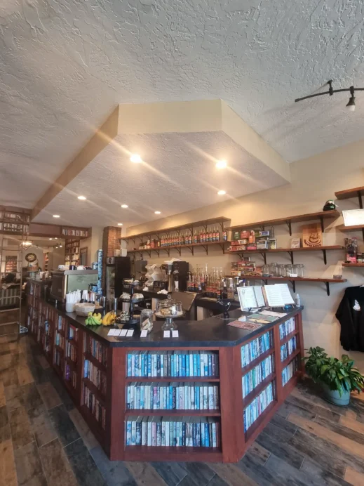 Brewed Book Cafe counter