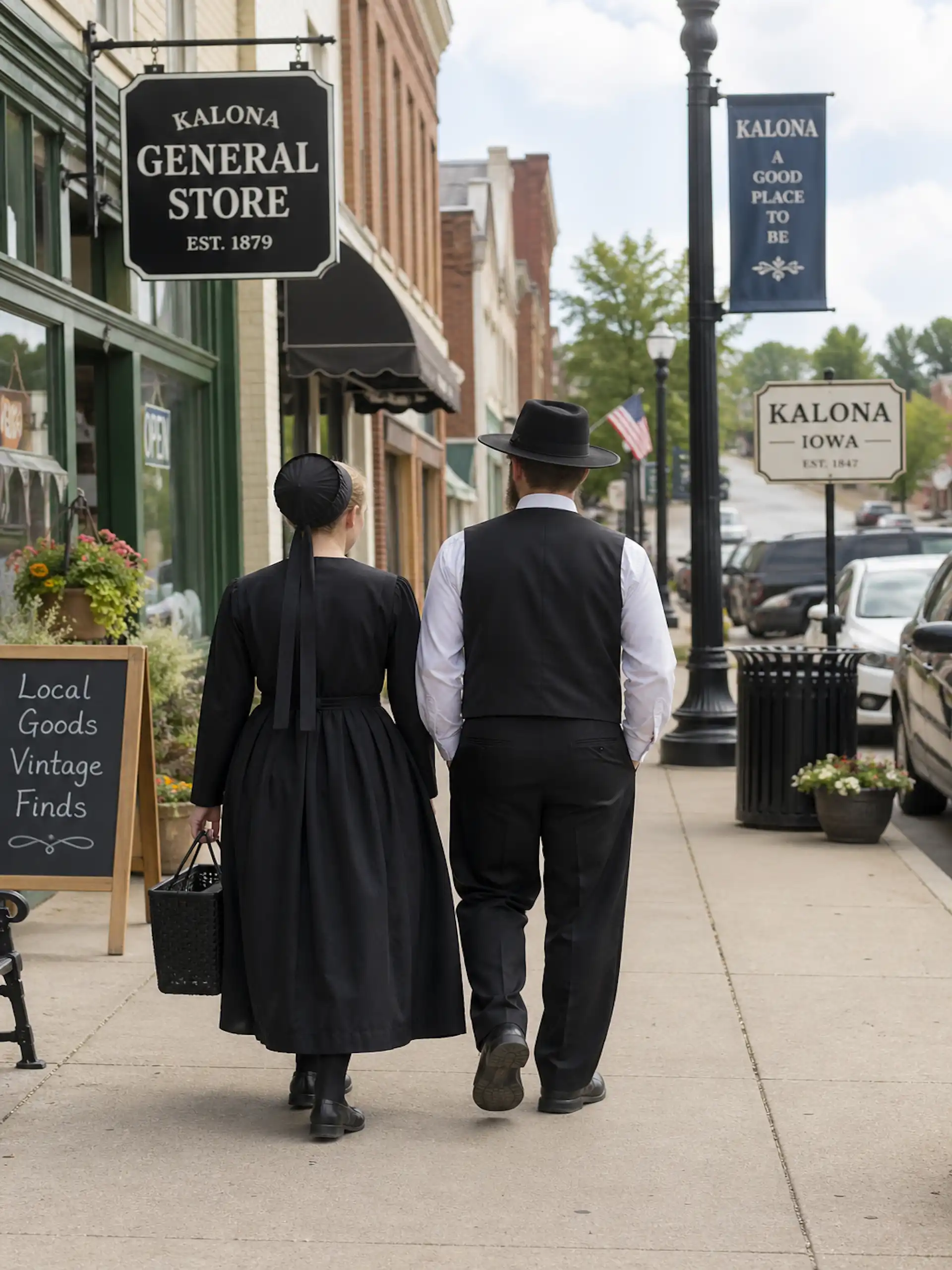 Strolling through Kalona's historic main street