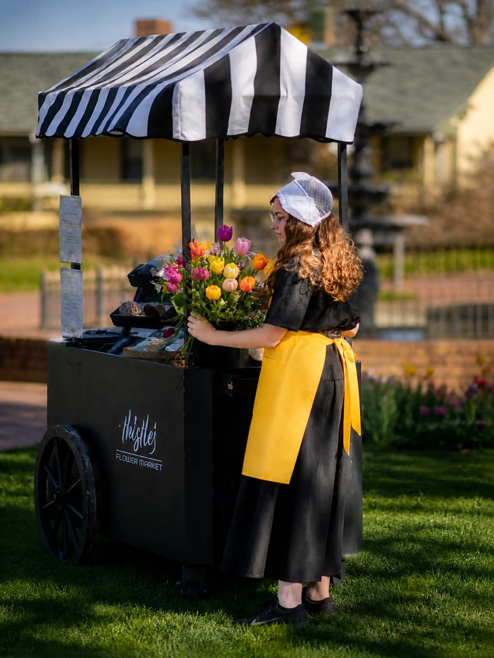 Dutch girl with flowers