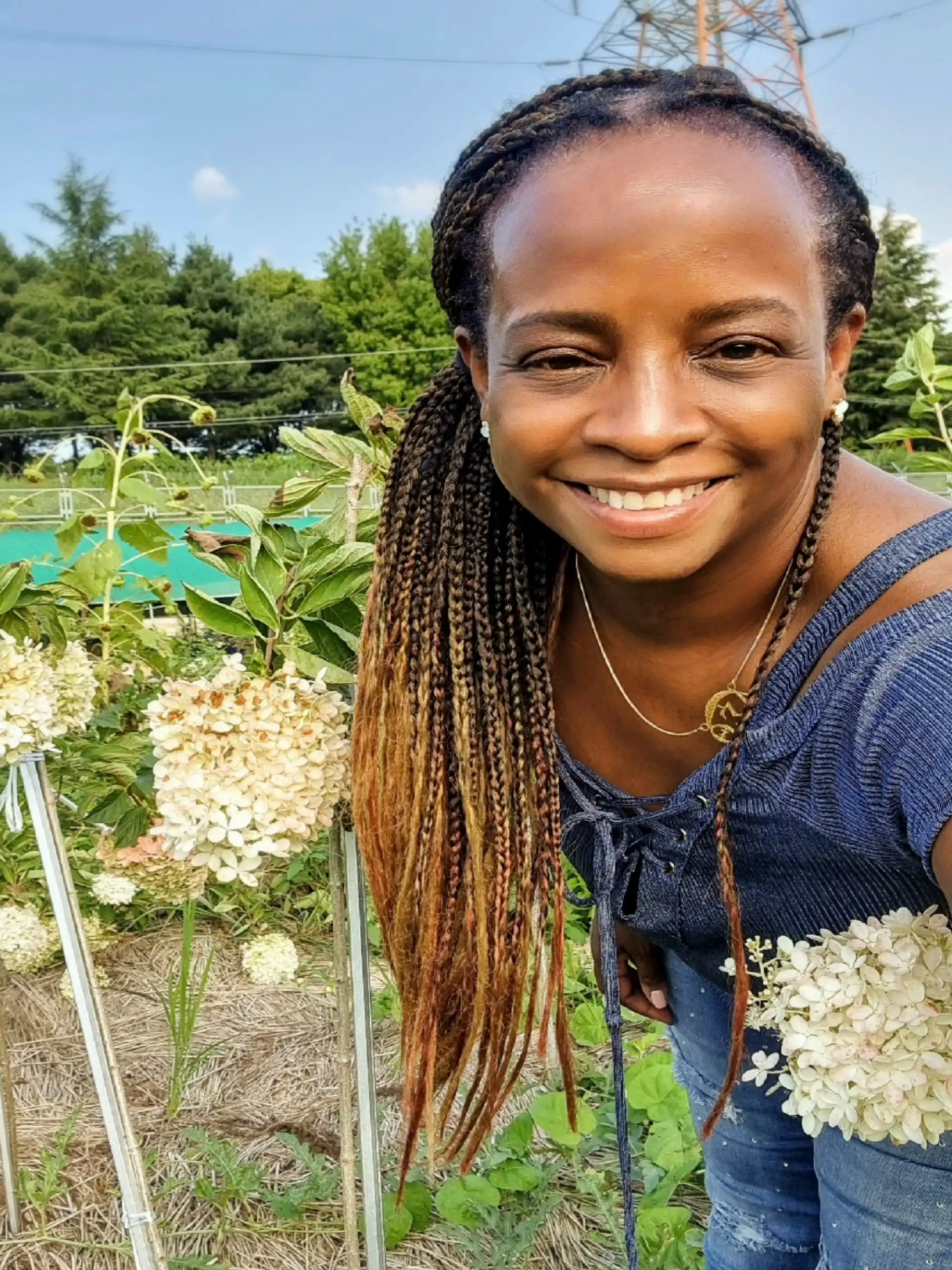 Stacey at lily farm outside Daegu