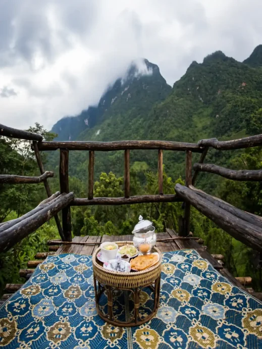 Chiang Dao mountain breakfast view