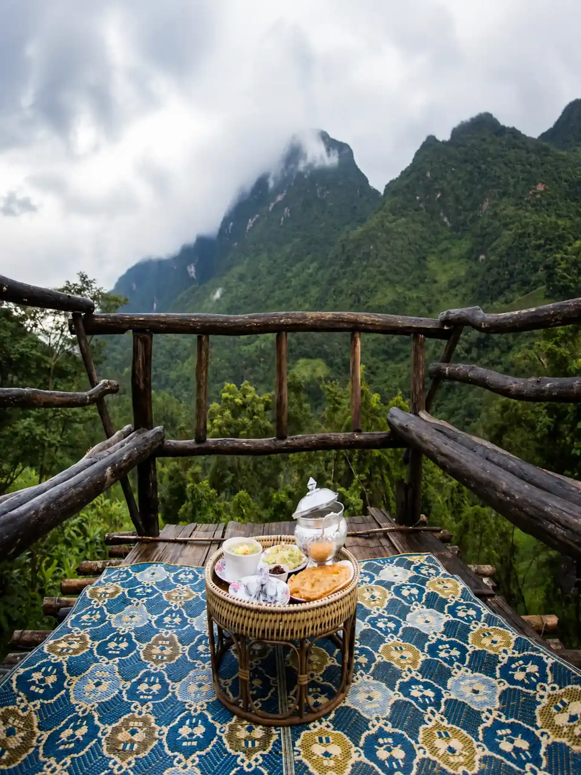 Chiang Dao mountain breakfast view