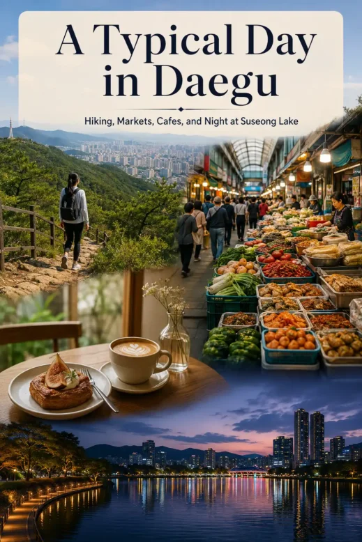 A Typical Day in Daegu, Hiking, Markets, Cafes, and Suseong Lake