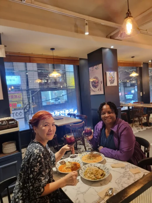 Chicken dinner with Kyung Sook