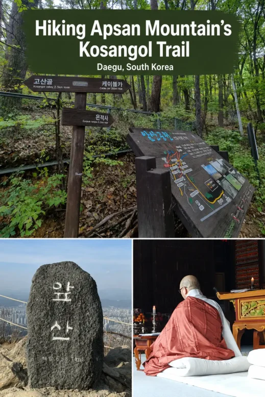 Hiking Apsan Moutains, temples, cable car, views