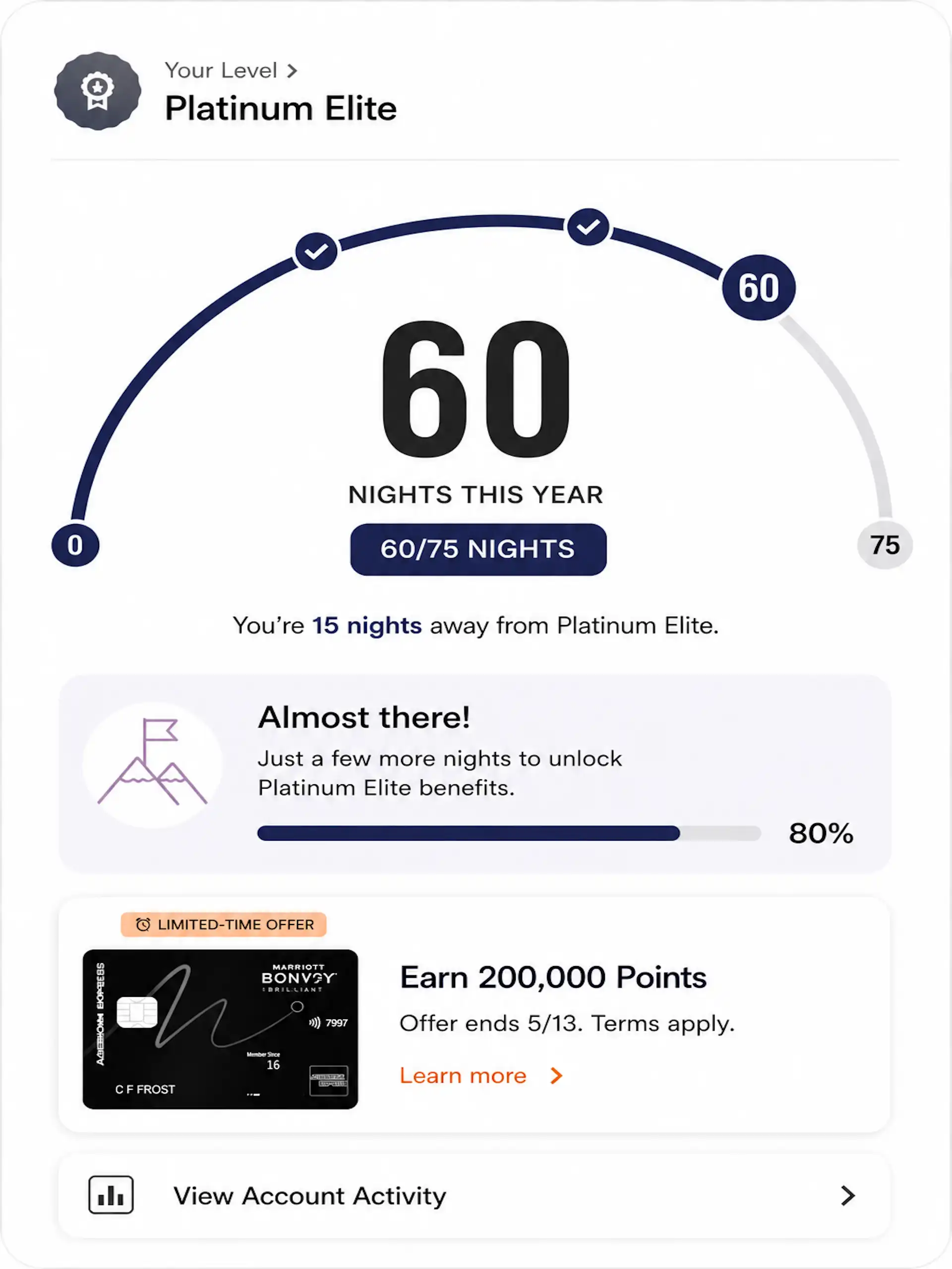 Marriott Platinum Elite 60 NIghts