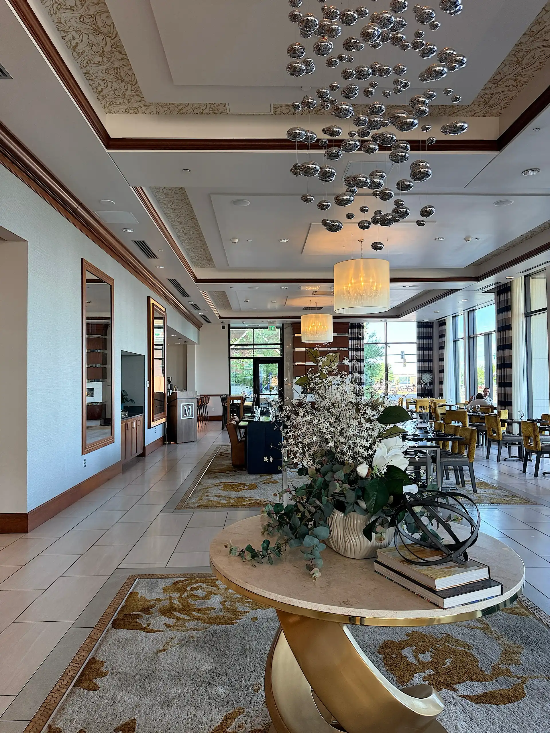 Merrill Hotel Muscatine Iowa lobby flowers