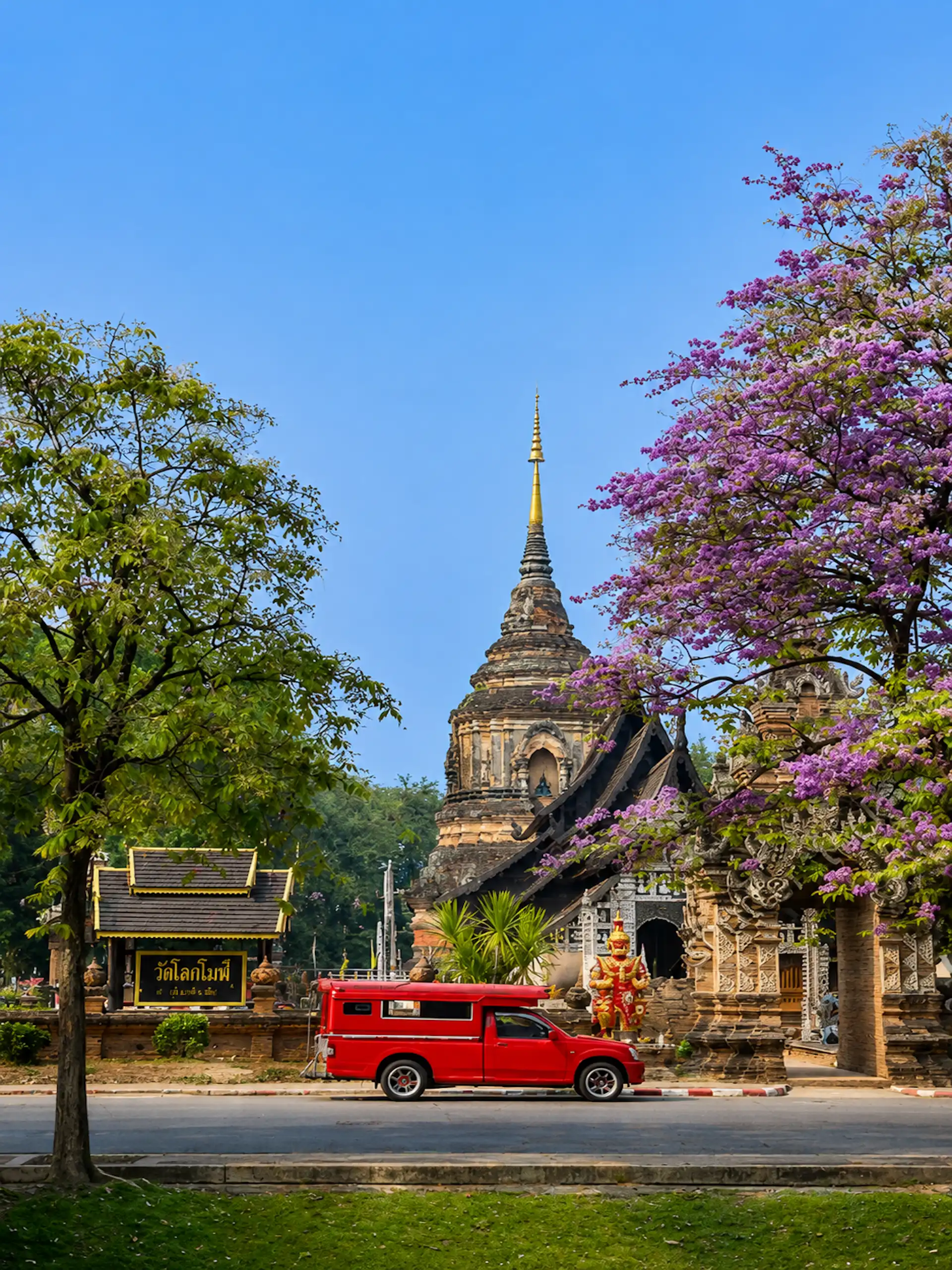 Songthaew in Chiang Mai temple