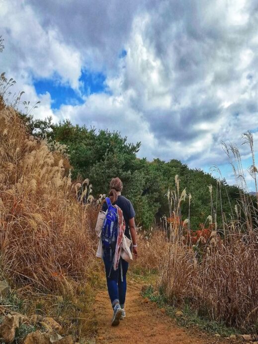 Stacey, hiking, backpack, South Korea