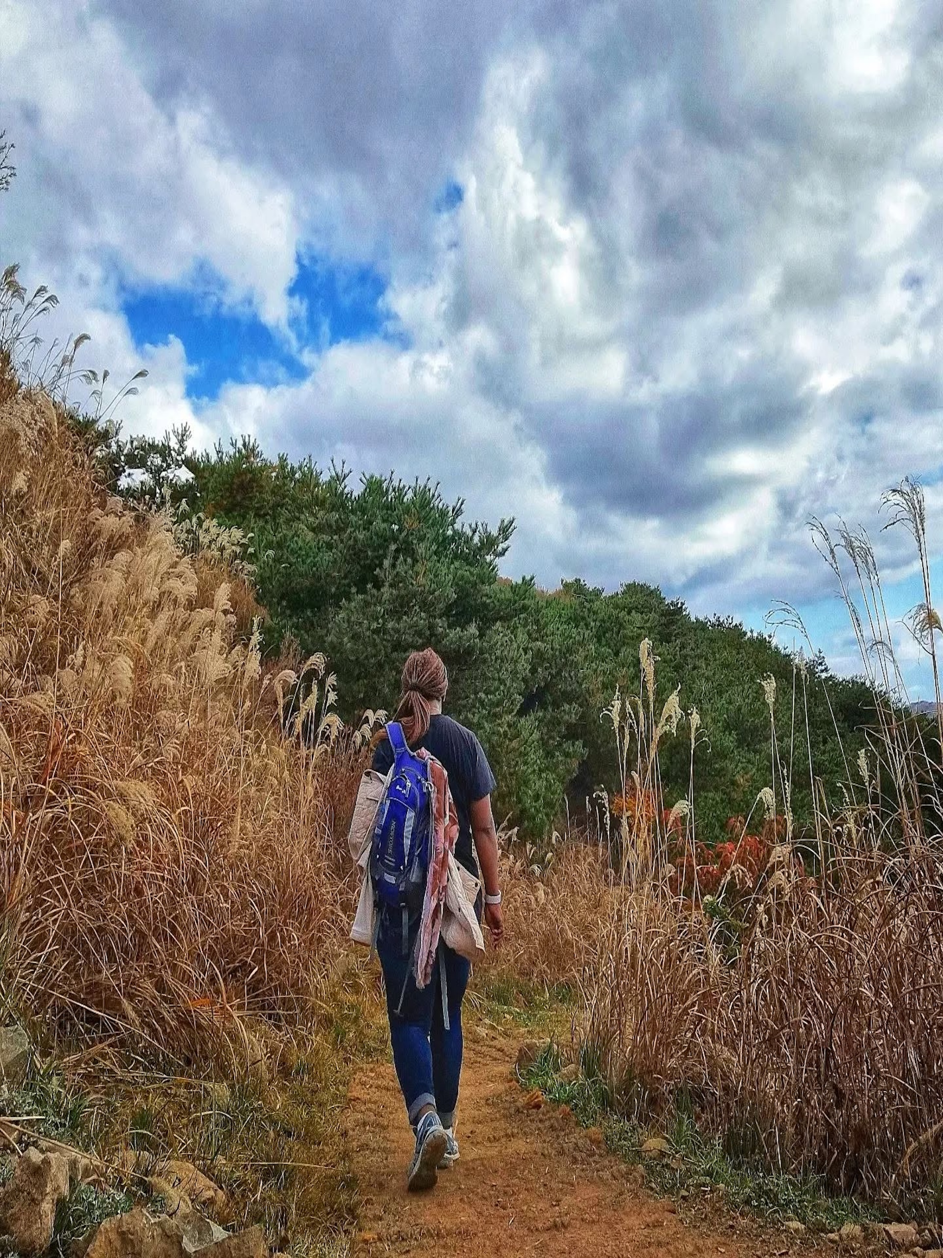 Stacey, hiking, backpack, South Korea