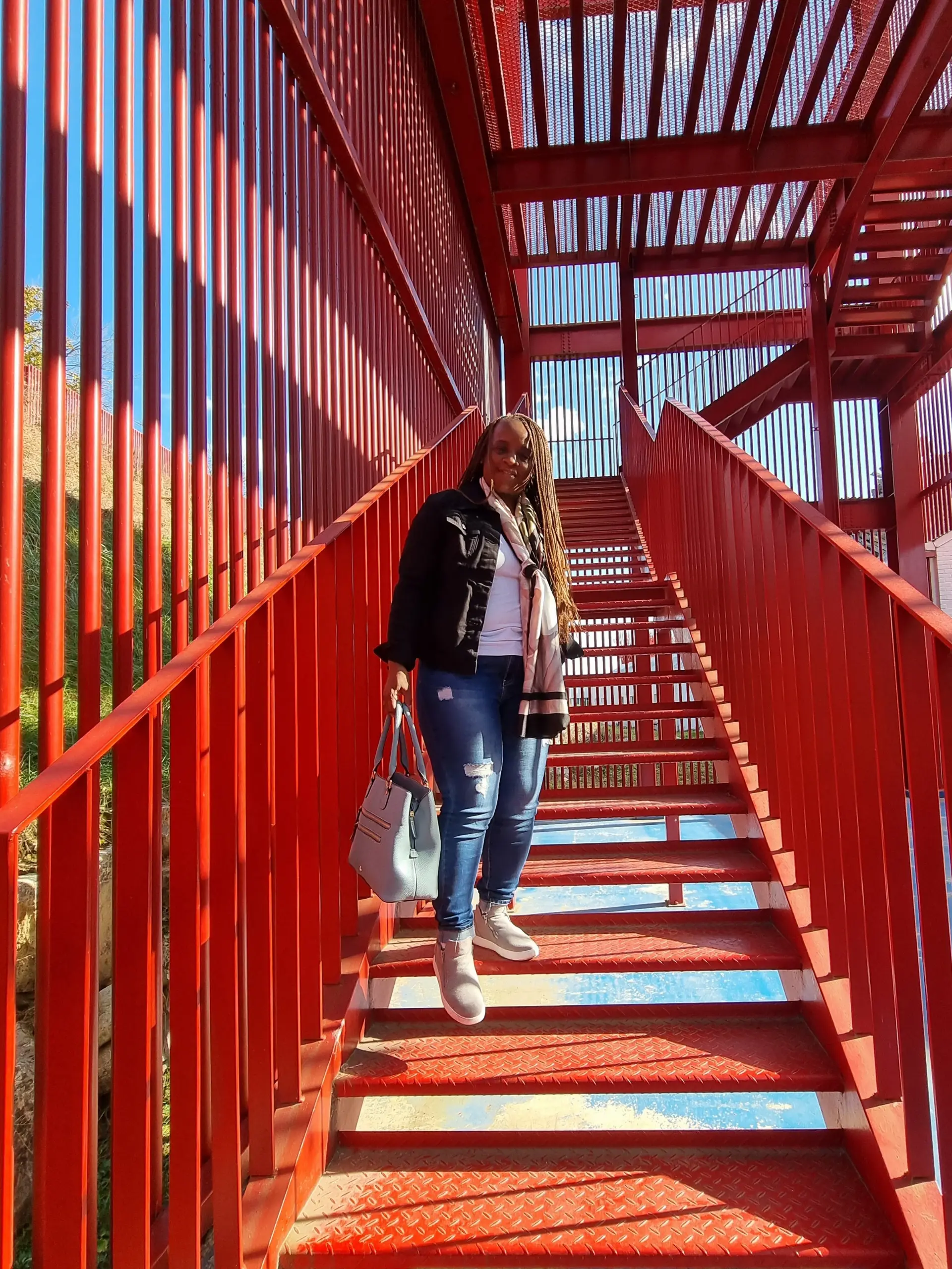 Stacey, red stairs, museum of youngwol park