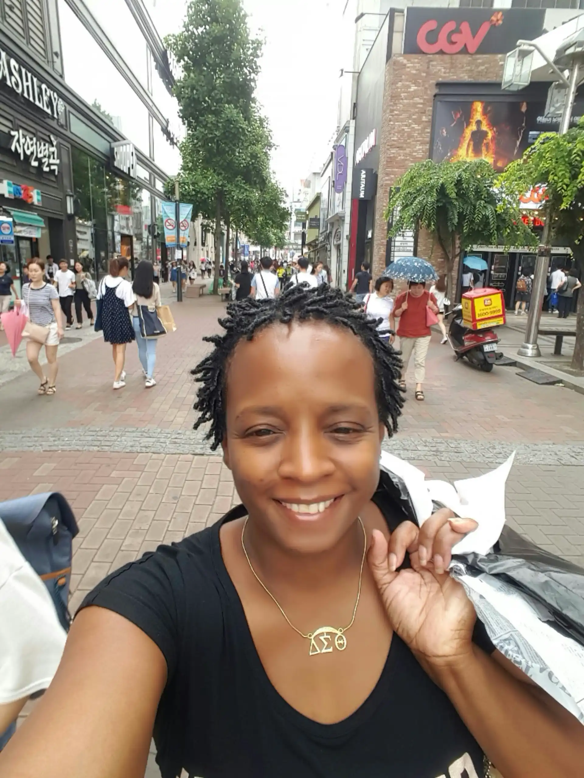 Stacey shopping Walking Street Daegu south Korea