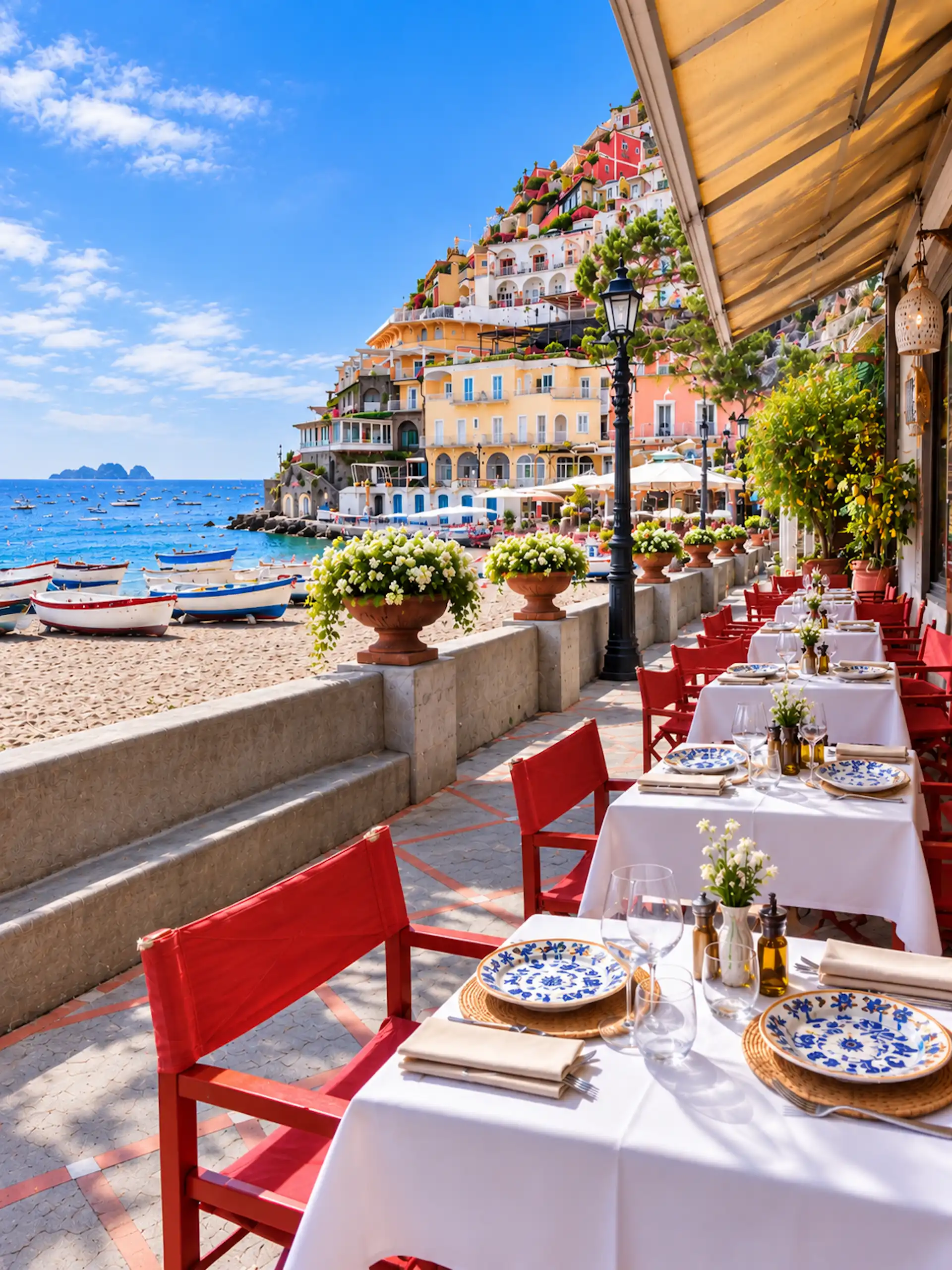 Amalfi Coast Café Terrace by the Sea