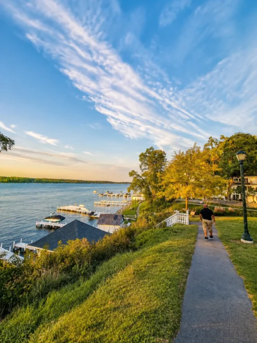 Geneva Lake, Lakeside Path in Late-Afternoon Light
