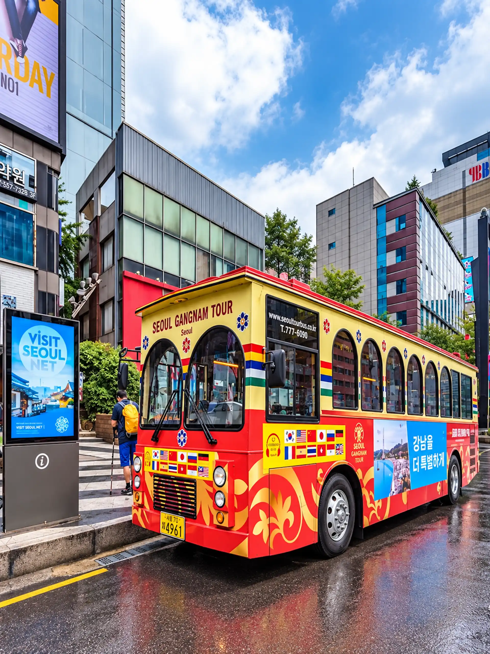 Rainy Seoul Gangnam Tour Bus