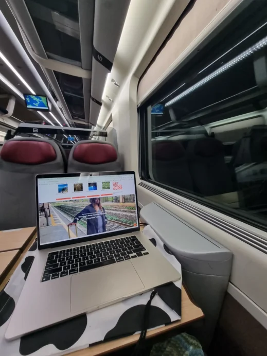 Rome, laptop, train