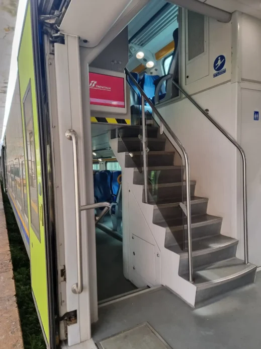 Rome, stairs on train