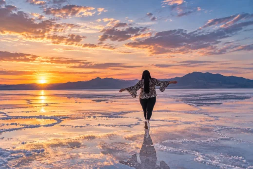 Salt Flats, Utah, Stacey, sunset, rear, group tour
