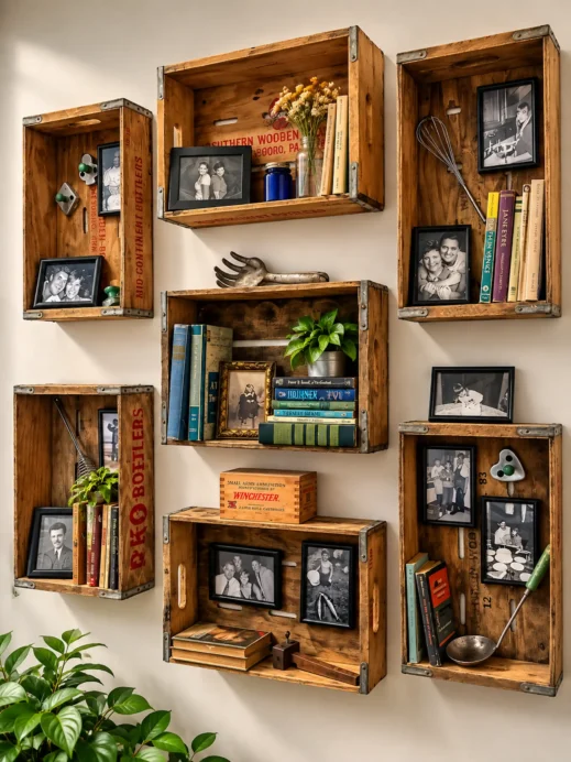 Scenic Route Cafe, Crate Gallery Wall
