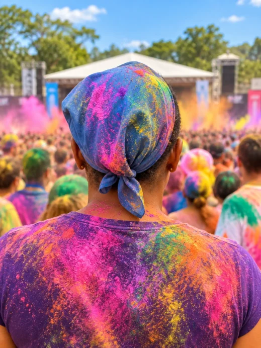 Spanish Fork, scarf, Holi, Sri Sri Radha K