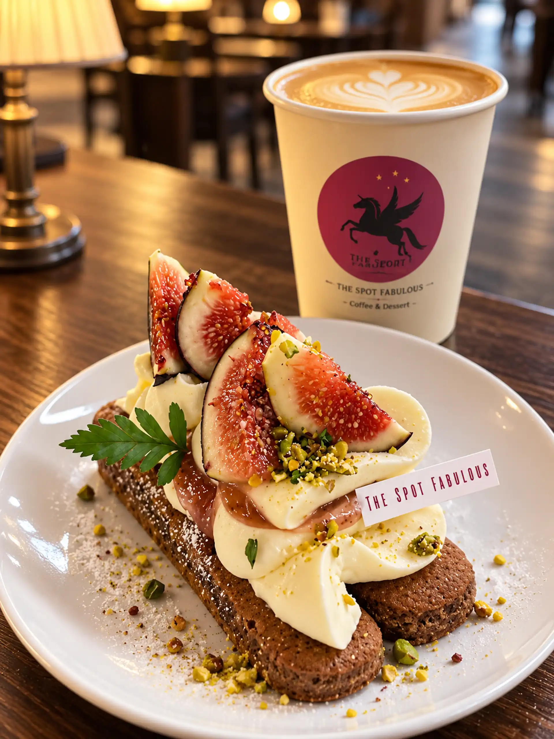 The Spot Fabulous, Myeondong, Seoul, Fig Tart, Latte