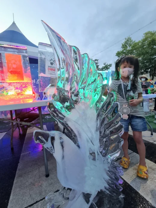Chimac Fetsival, Daegu, swan ice sculpture