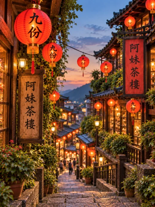 Jiufen, night lanterns, Taipei