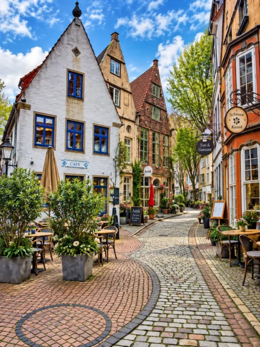 Stuttgart, old town, outdoor cafe seating