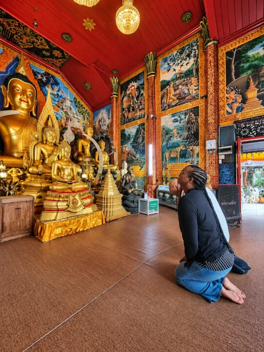 Wat Chalermprakiat, Buddha Shrine Hall with Kneeling Worshipper